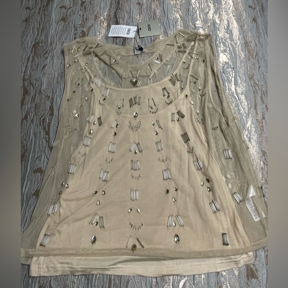 ASOS NWT EMBELLISHED TOP SZ 14 CHRISTMAS PARTY PERFECTION - Picture 2 of 8